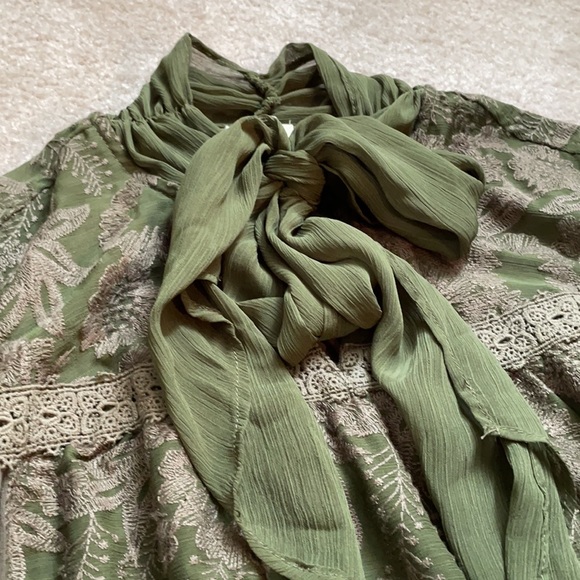 TINY Olive Green Dress (Anthropologie) - Picture 4 of 5